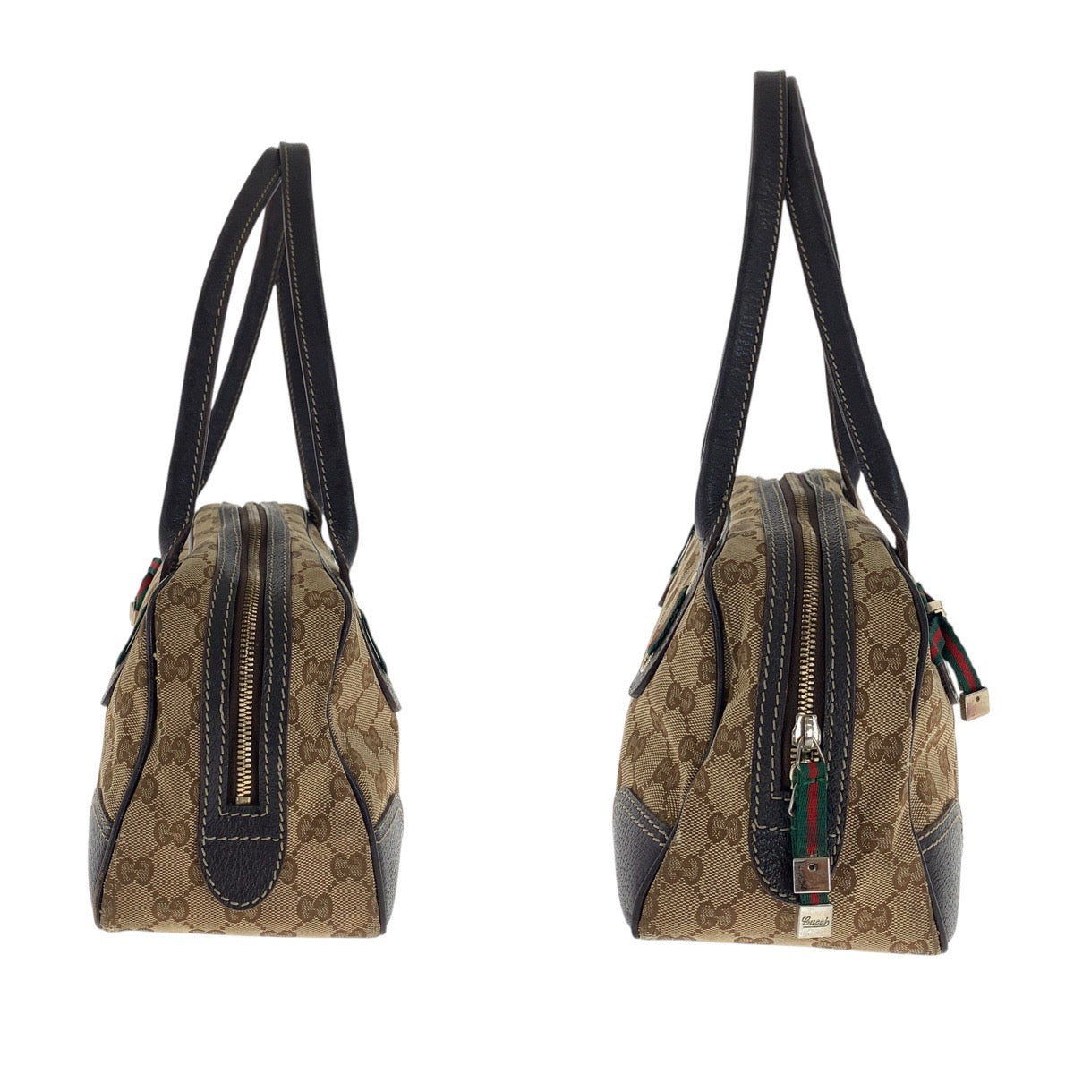 20878
GUCCI グッチ プリンシー シェリーライン ベージュ ダークブラウン ゴールド金具 GGキャンバス / レザー 161720 ハンドバッグ ミニボストンバッグ レディース AB24
