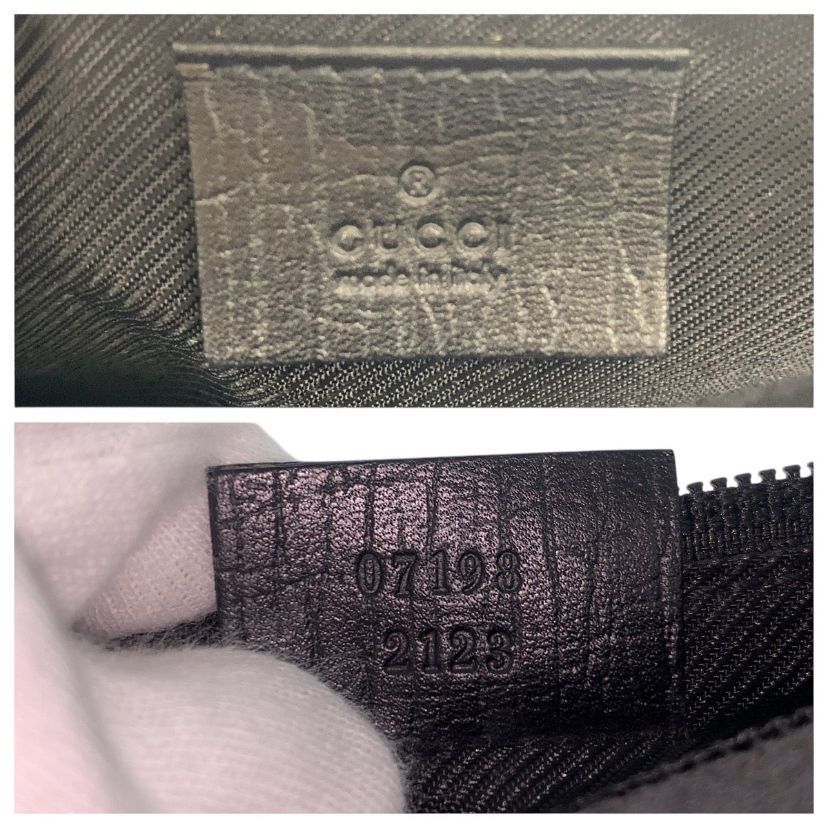 20879
GUCCI グッチ ブラック 黒 シルバー金具 GGキャンバス / レザー 07198 ハンドバッグ アクセサリーポーチ レディース A37