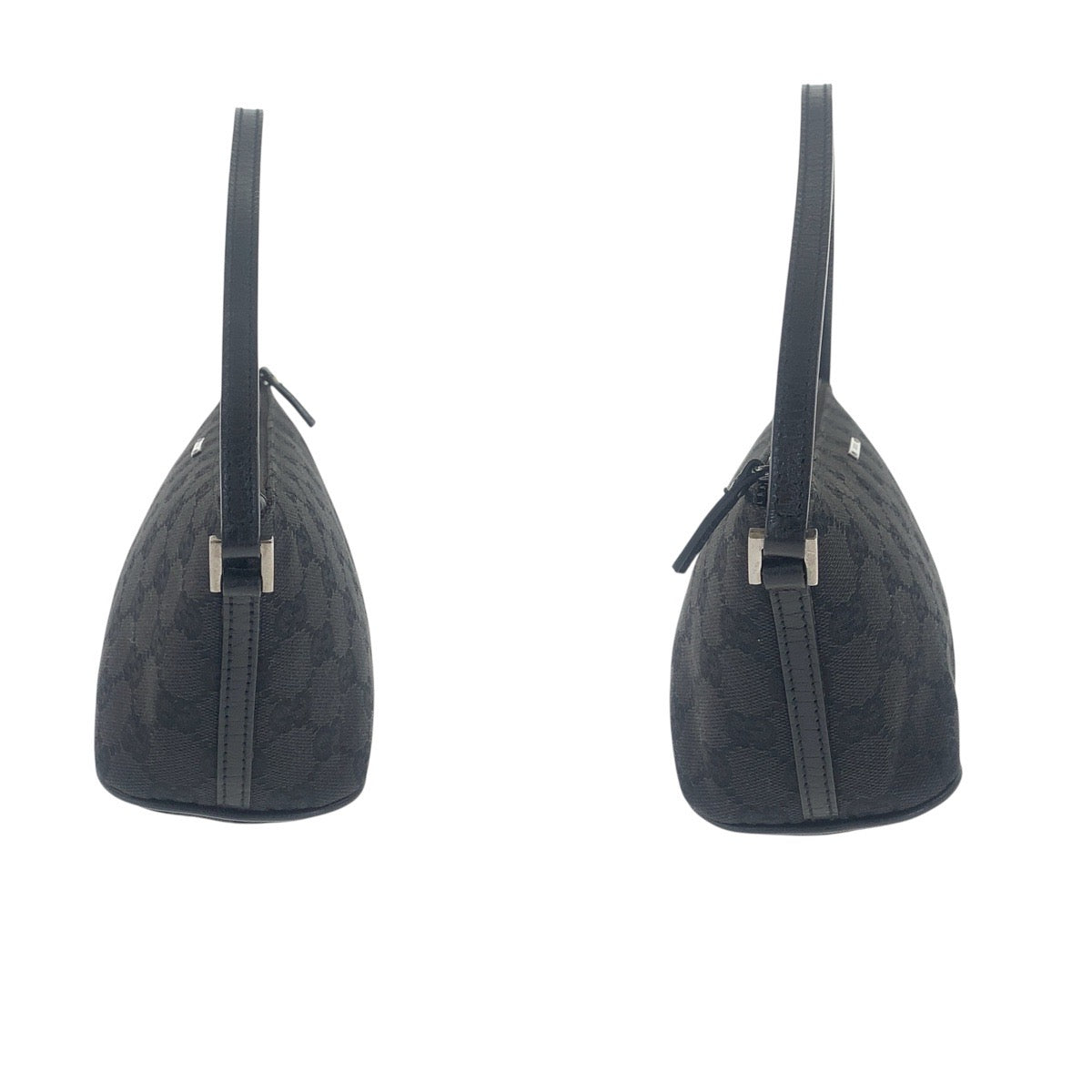 20879
GUCCI グッチ ブラック 黒 シルバー金具 GGキャンバス / レザー 07198 ハンドバッグ アクセサリーポーチ レディース A37