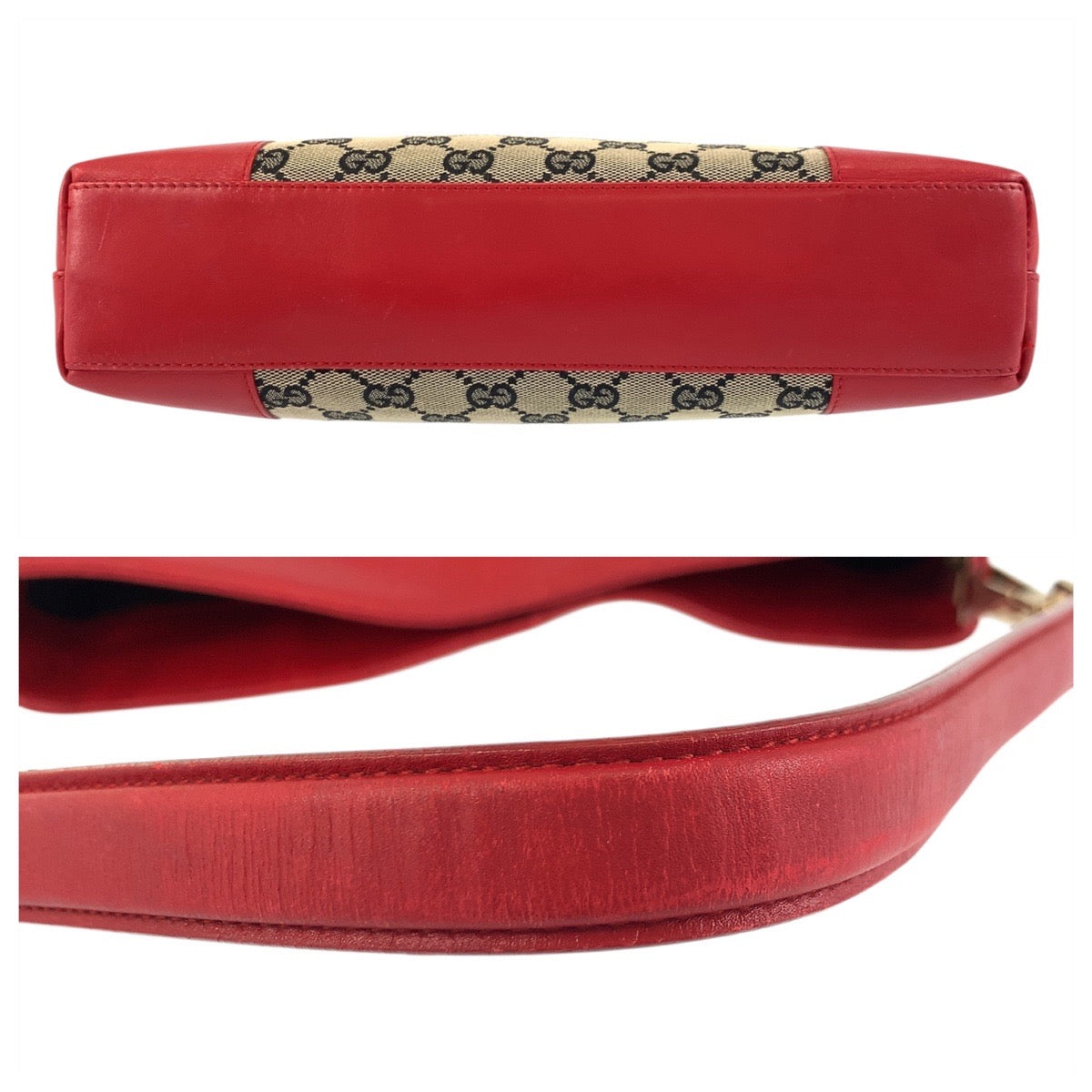 20880
GUCCI グッチ ベージュ レッド ゴールド金具 GGキャンバス / レザー 001 4231 ショルダーバッグ レディース AB35