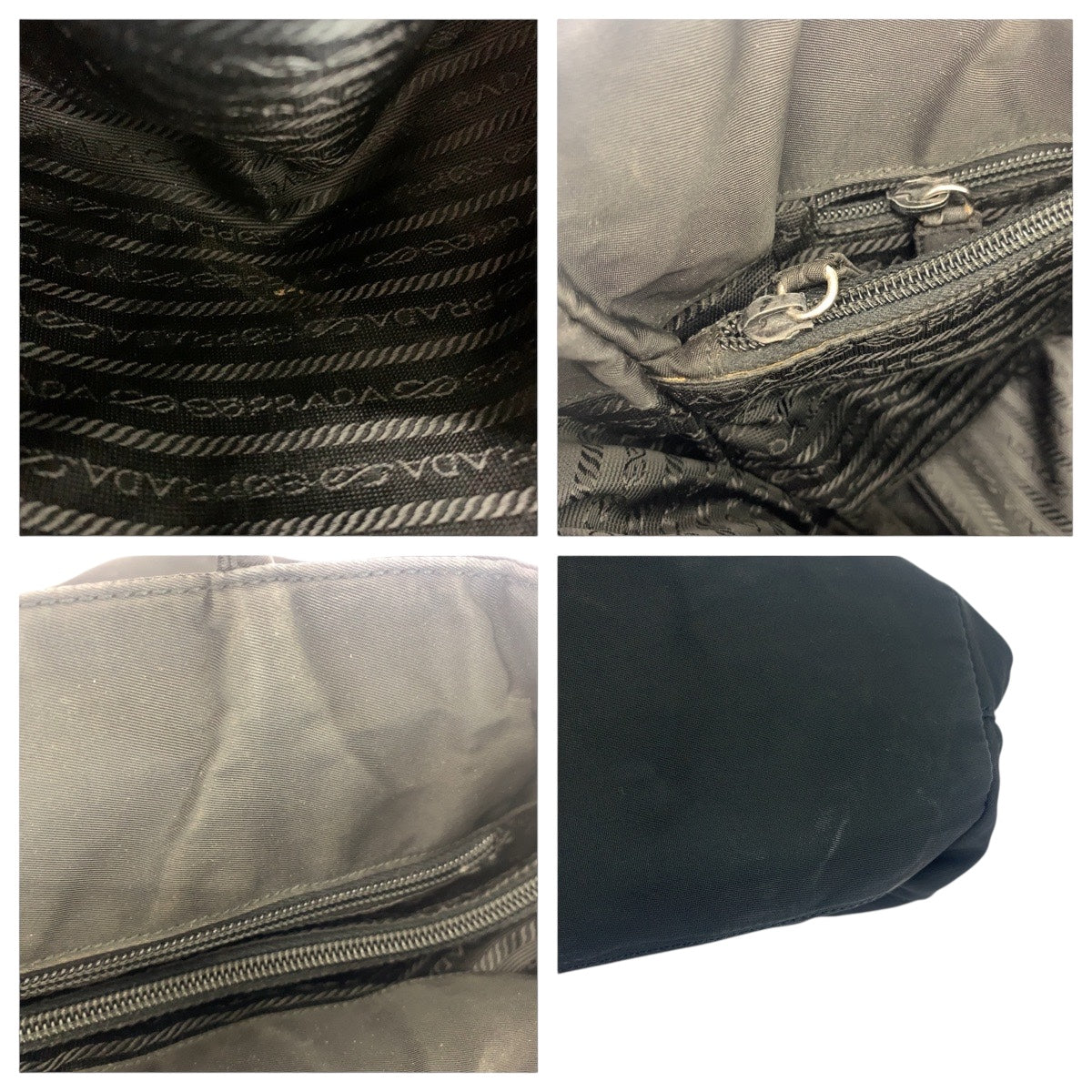 20881
PRADA プラダ テスート 三角ロゴプレート ブラック 黒 シルバー金具 ナイロン トートバッグ ショルダーバッグ レディース ABP35