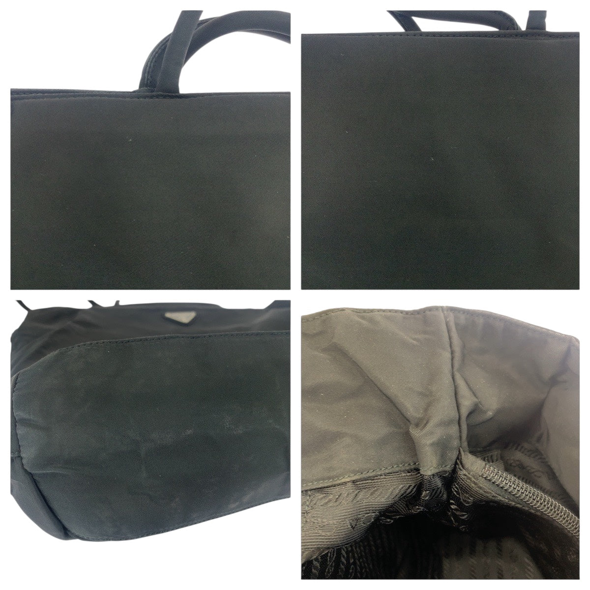 20881
PRADA プラダ テスート 三角ロゴプレート ブラック 黒 シルバー金具 ナイロン トートバッグ ショルダーバッグ レディース ABP35