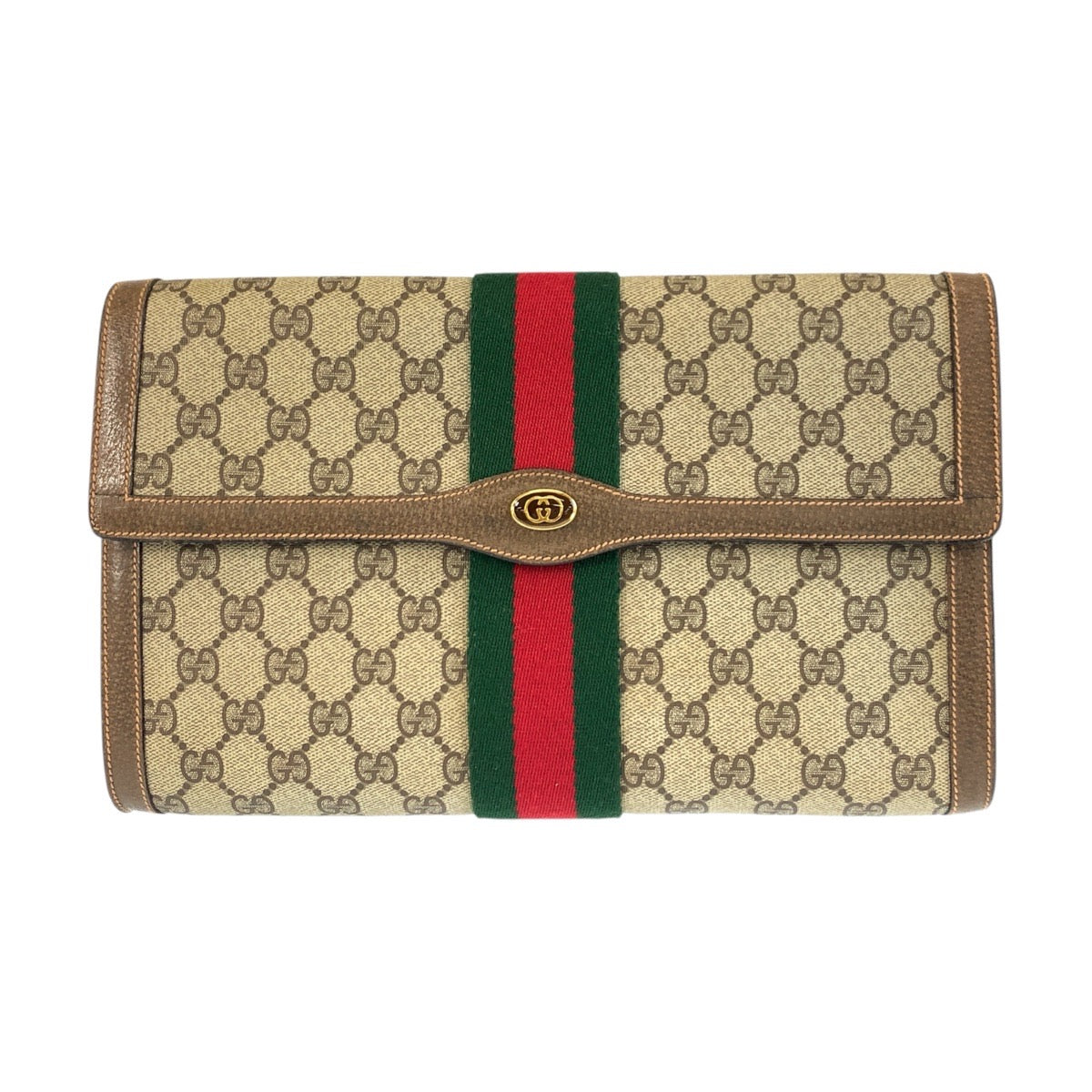 20884
GUCCI グッチ ヴィンテージ シェリーライン ベージュ ゴールド金具 GGスプリームキャンバス / レザー 89 01 007 クラッチバッグ セカンドバッグ メンズ ABP21