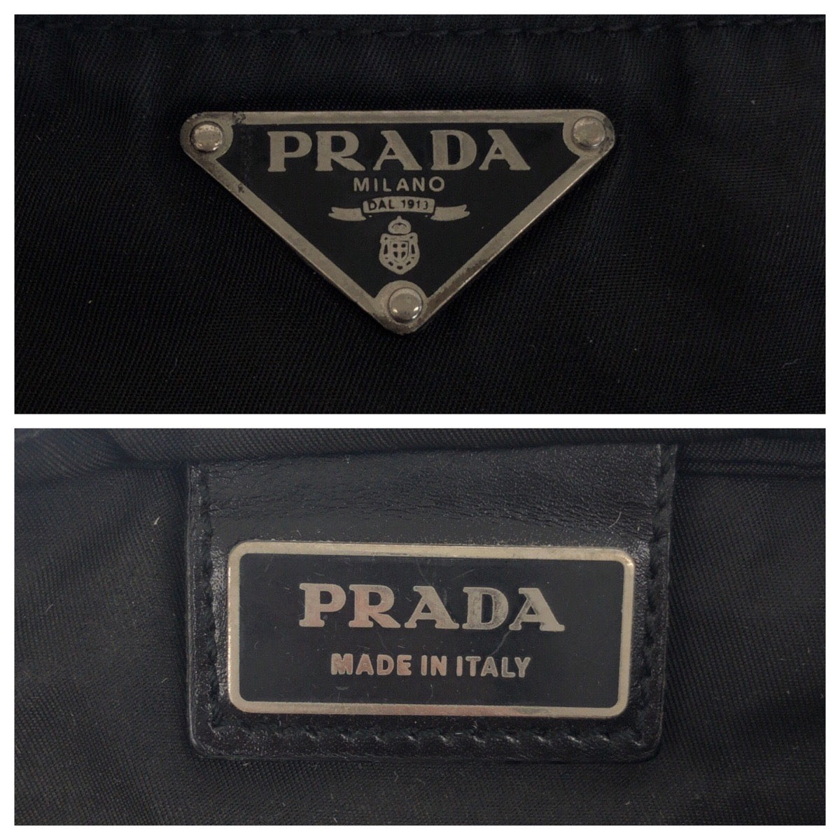 20885
PRADA プラダ テスート 三角ロゴプレート ブラック 黒 シルバー金具 ナイロン ショルダーバッグ ポシェット レディース AB35