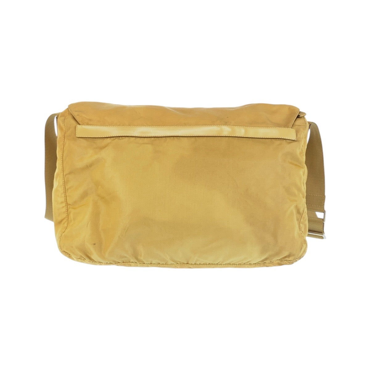 20889
PRADA プラダ テスート 三角ロゴプレート イエロー マスタード シルバー金具 ナイロン ショルダーバッグ メッセンジャーバッグ メンズ AB37