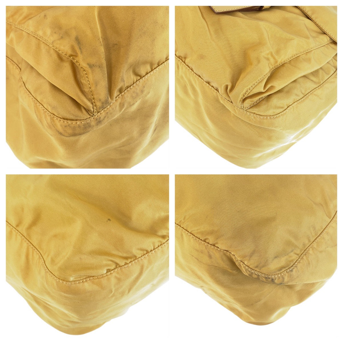 20889
PRADA プラダ テスート 三角ロゴプレート イエロー マスタード シルバー金具 ナイロン ショルダーバッグ メッセンジャーバッグ メンズ AB37