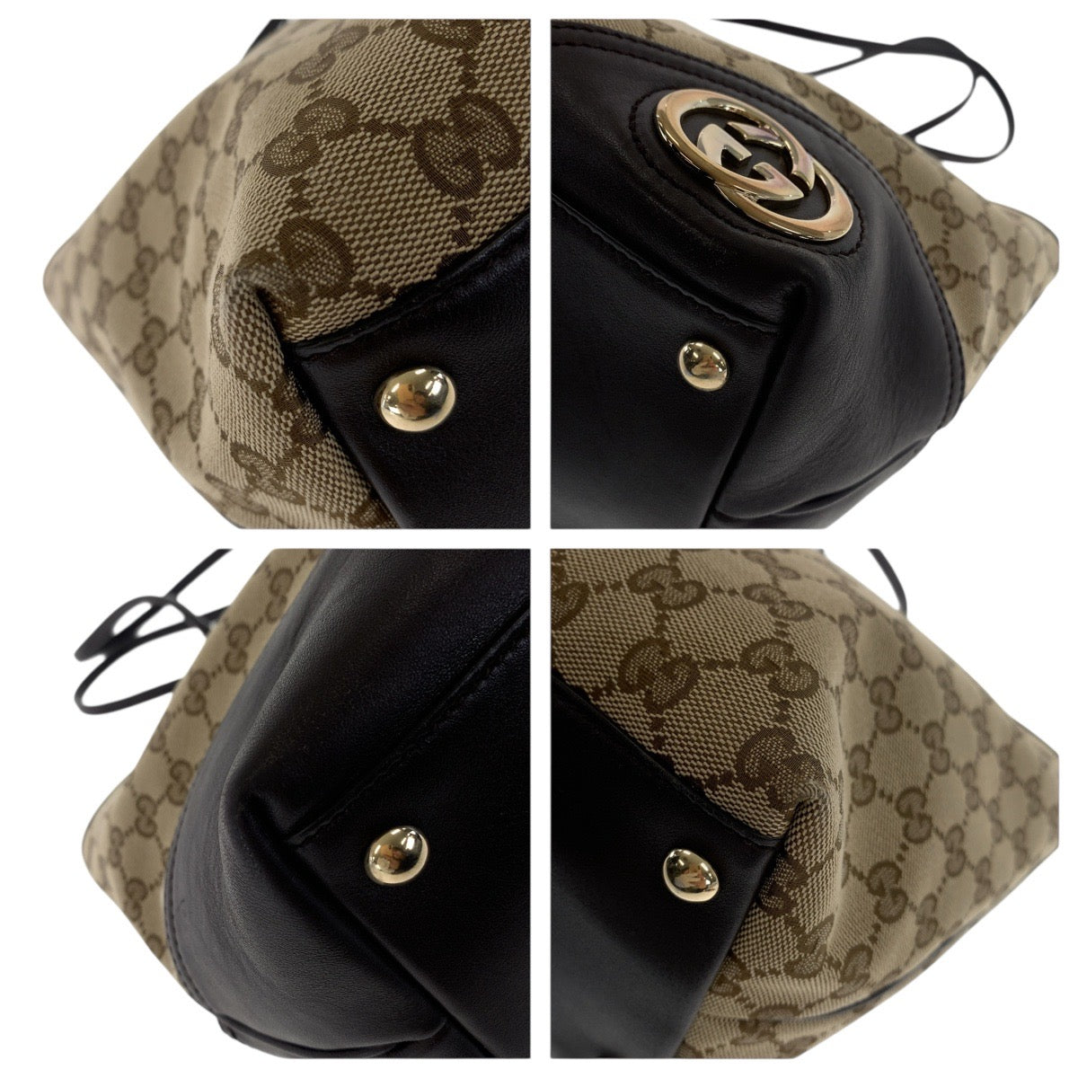 20891
GUCCI グッチ ニューブリット ベージュ ダークブラウン ゴールド金具 GGキャンバス / レザー 169946 トートバッグ ショルダーバッグ レディース ABP42