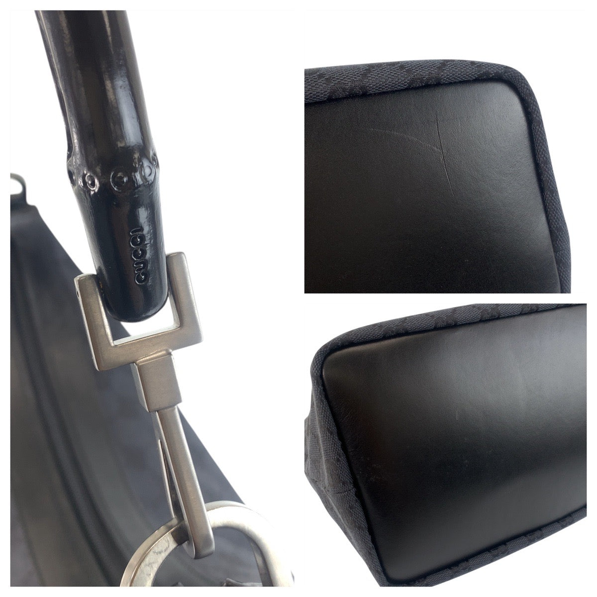 20892
GUCCI グッチ バンブー ブラック 黒 GGキャンバス / レザー 000 0531 ショルダーバッグ レディース A44