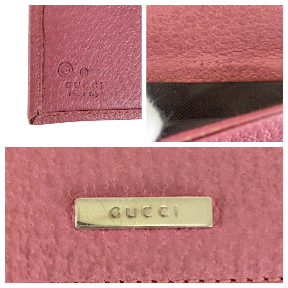 20893
GUCCI グッチ ピンク シルバー金具 レザー 143689 長財布 ロングウォレット レディース AB10