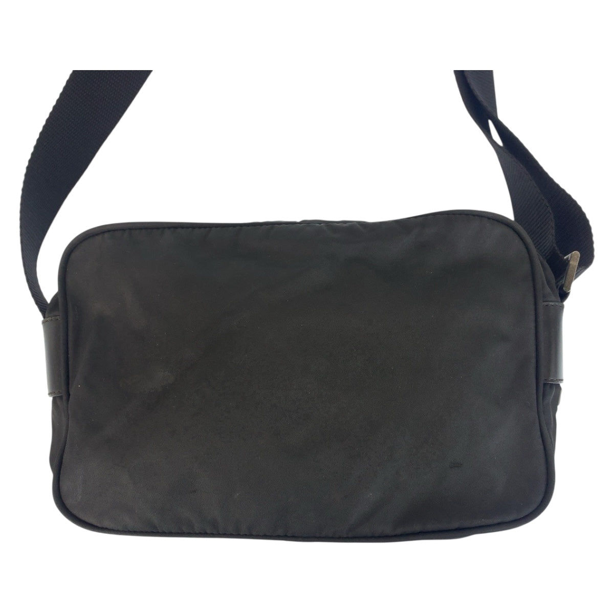 20894
PRADA プラダ テスート 三角ロゴプレート ブラック 黒 シルバー金具 ナイロン / レザー ショルダーバッグ ポシェット レディース AB23