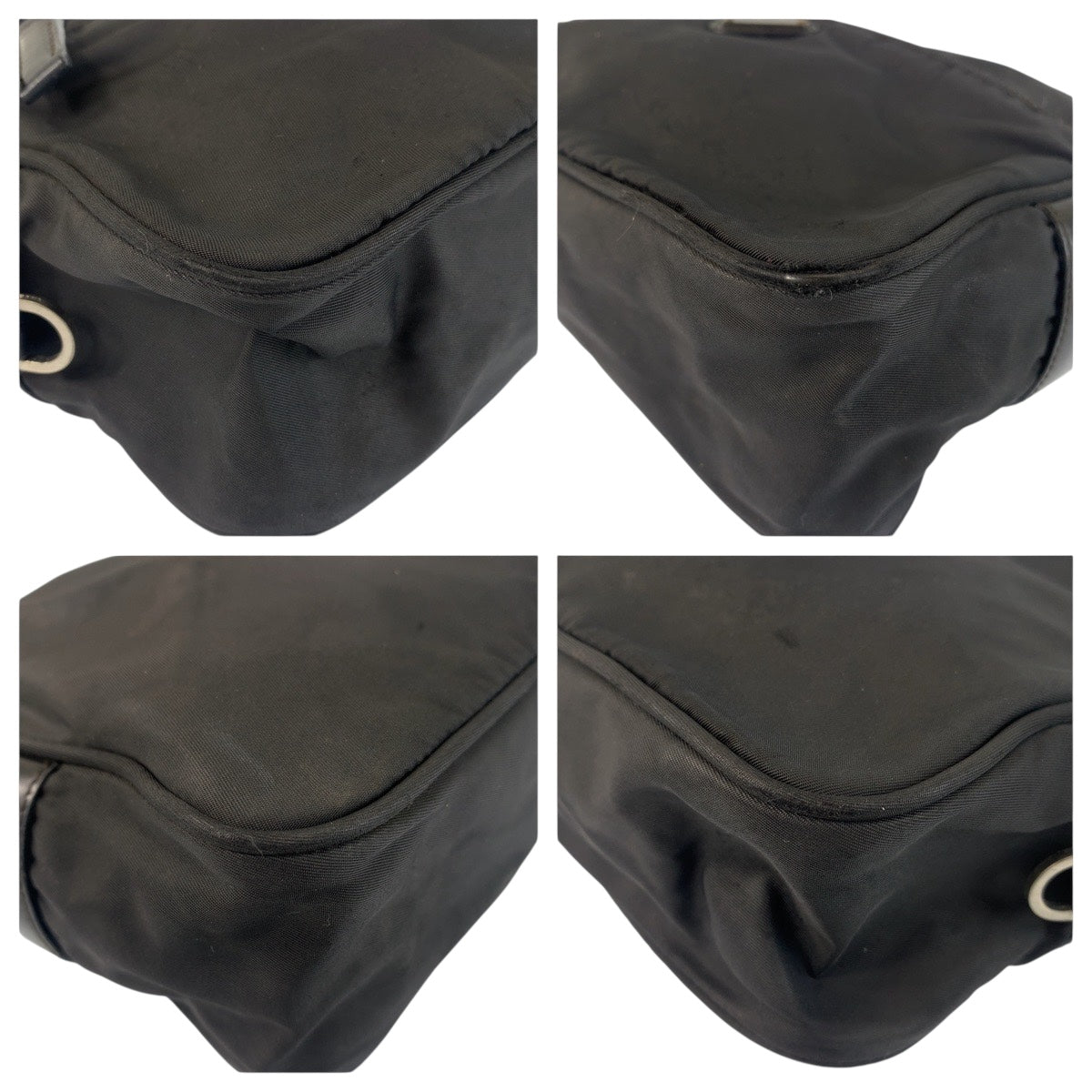 20894
PRADA プラダ テスート 三角ロゴプレート ブラック 黒 シルバー金具 ナイロン / レザー ショルダーバッグ ポシェット レディース AB23