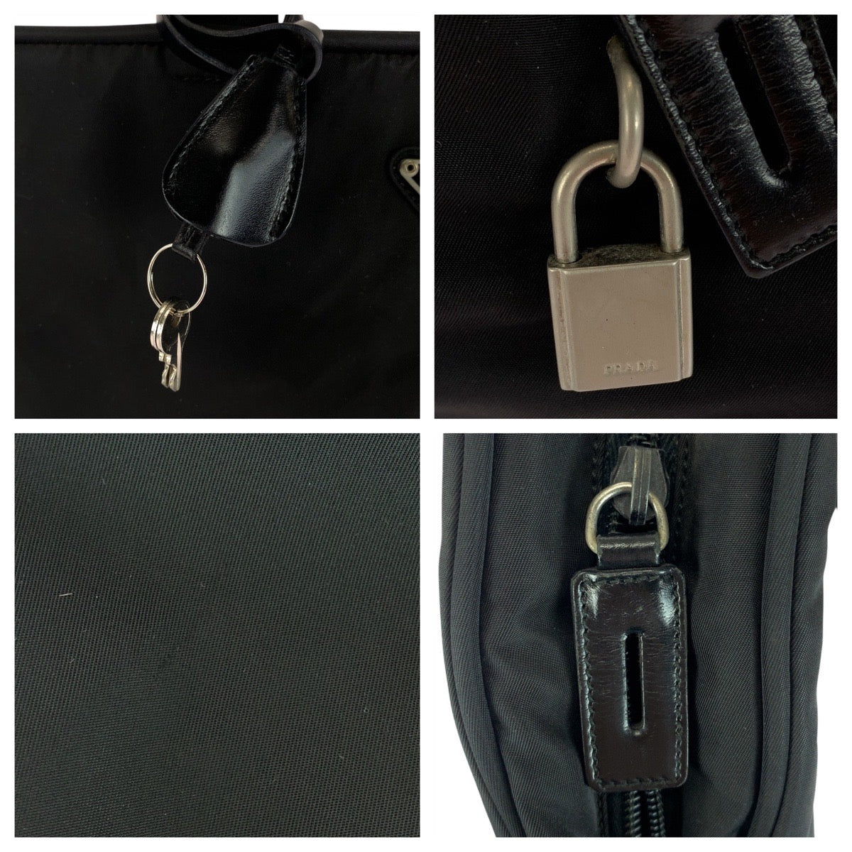 20895
PRADA プラダ テスート 三角ロゴプレート ブラック 黒 シルバー金具 ナイロン トートバッグ ハンドバッグ レディース AB35