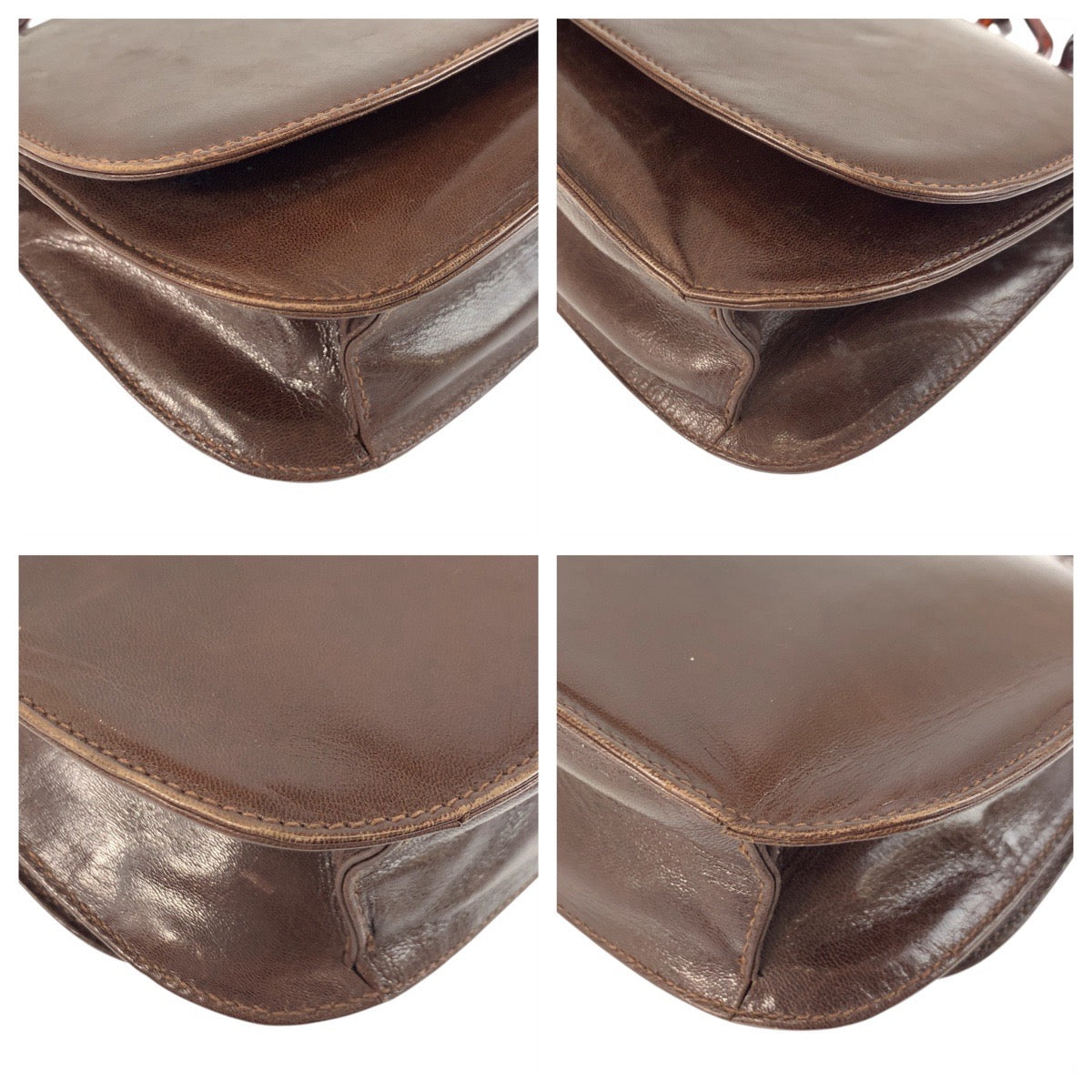 20896
PRADA プラダ ロゴ ブラウン レザー / プラスチック ショルダーバッグ レディース ABP35