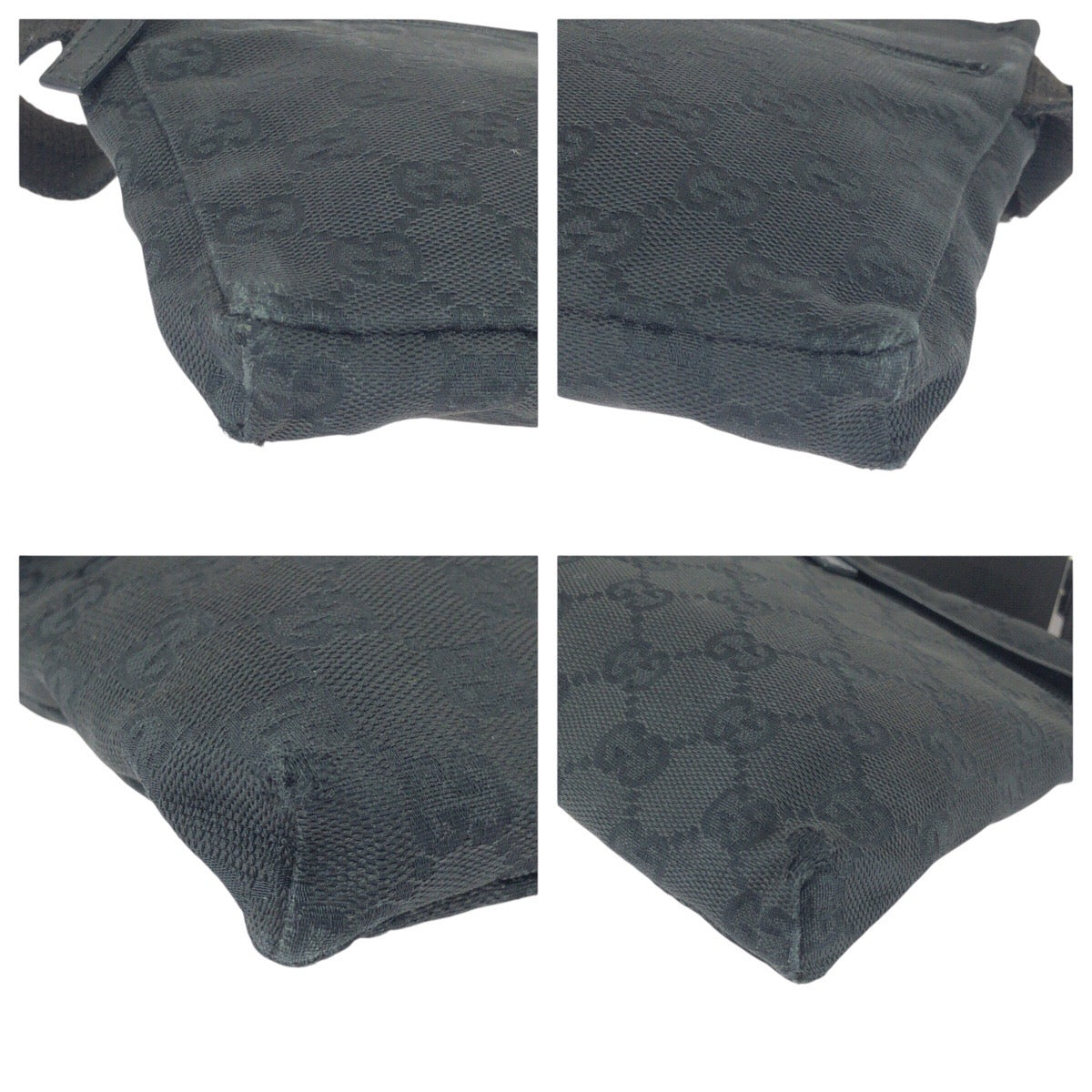 20897
GUCCI グッチ ブラック 黒 シルバー金具 GGキャンバス / レザー 28566 ボディバッグ ウエストバッグ レディース AB35