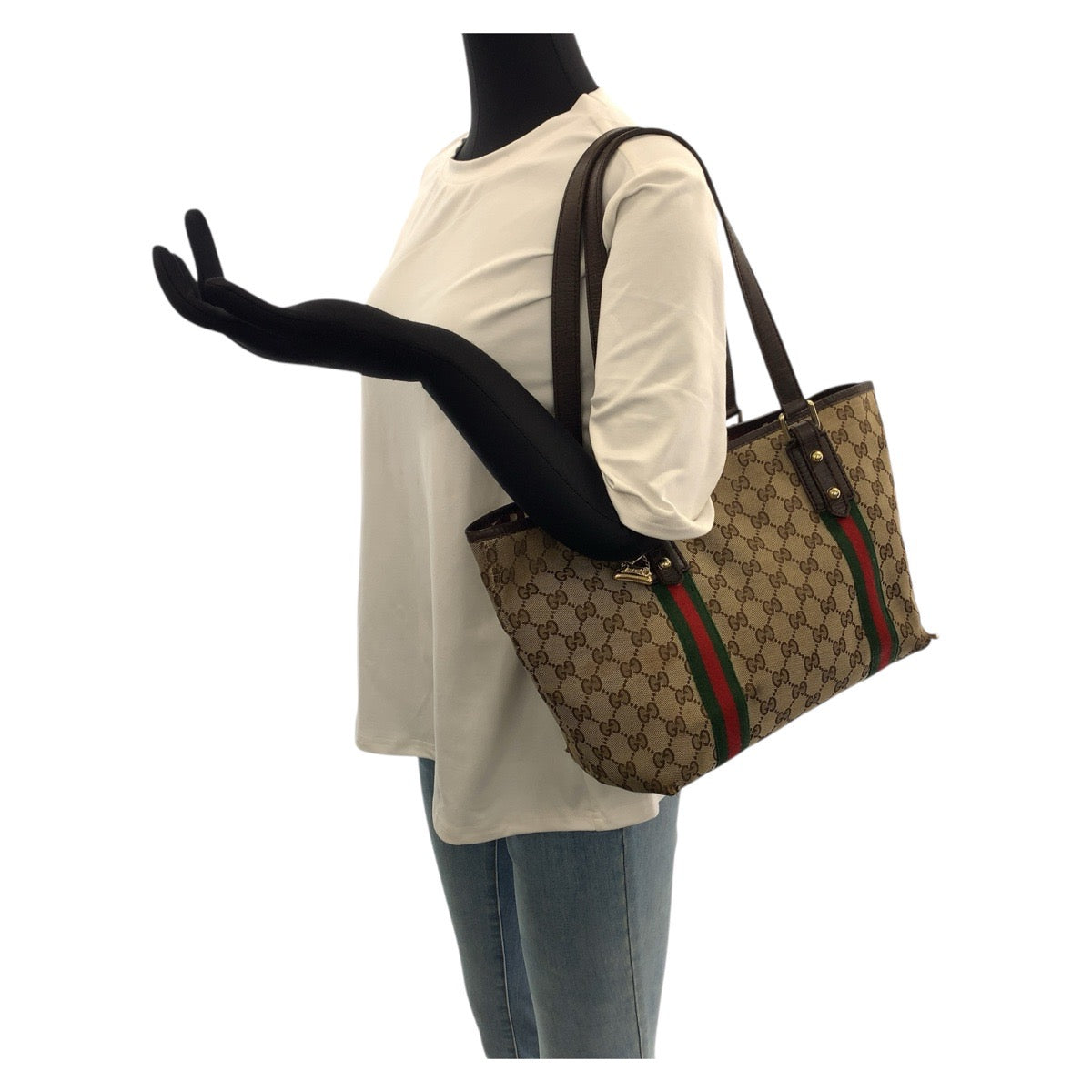 20898
GUCCI グッチ シェリーライン ベージュ ブラウン ゴールド金具 GGキャンバス / レザー 137396 トートバッグ ショルダーバッグ レディース B23