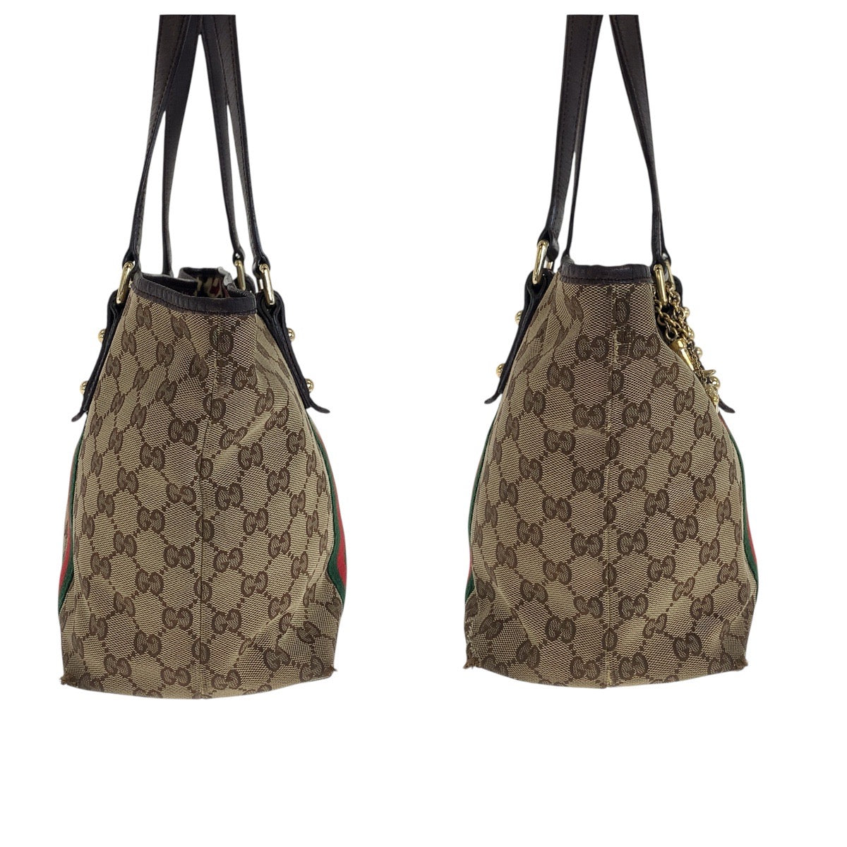 20898
GUCCI グッチ シェリーライン ベージュ ブラウン ゴールド金具 GGキャンバス / レザー 137396 トートバッグ ショルダーバッグ レディース B23