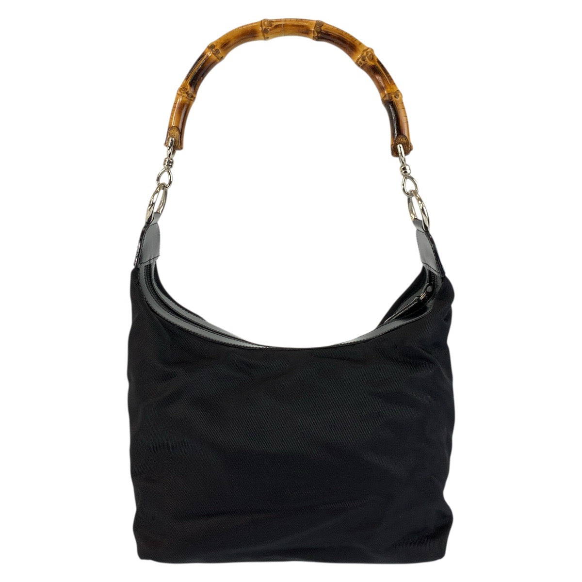 20901
GUCCI グッチ バンブー ブラック 黒 シルバー金具 ナイロン 000 2214 0531 ショルダーバッグ レディース A32