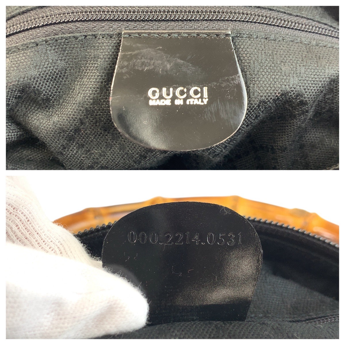 20901
GUCCI グッチ バンブー ブラック 黒 シルバー金具 ナイロン 000 2214 0531 ショルダーバッグ レディース A32