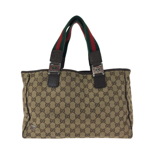 20902
GUCCI グッチ シェリーライン GG柄 ベージュ シルバー金具 GGキャンバス / レザー 145758 トートバッグ ショルダーバッグ レディース AB21