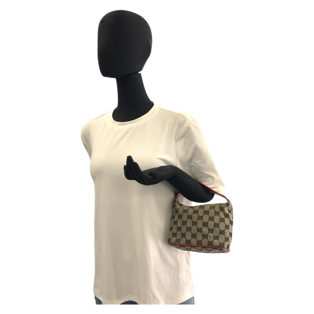 20903
GUCCI グッチ ベージュ レッド GGキャンバス / レザー 039 1147 ハンドバッグ アクセサリーポーチ レディース ABP35