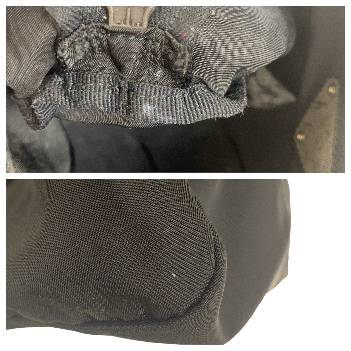 20904
PRADA プラダ テスート 三角ロゴプレート ブラック 黒 シルバー金具 ナイロン ポーチ メイクポーチ レディース ABP15