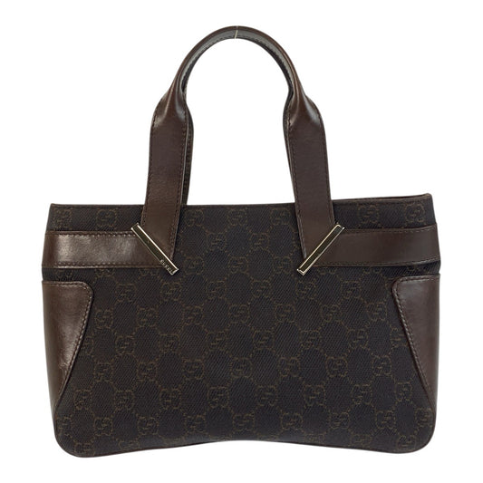 20905
GUCCI グッチ ブラウン シルバー金具 GGキャンバス / レザー 73984 ハンドバッグ ミニトートバッグ レディース AB35