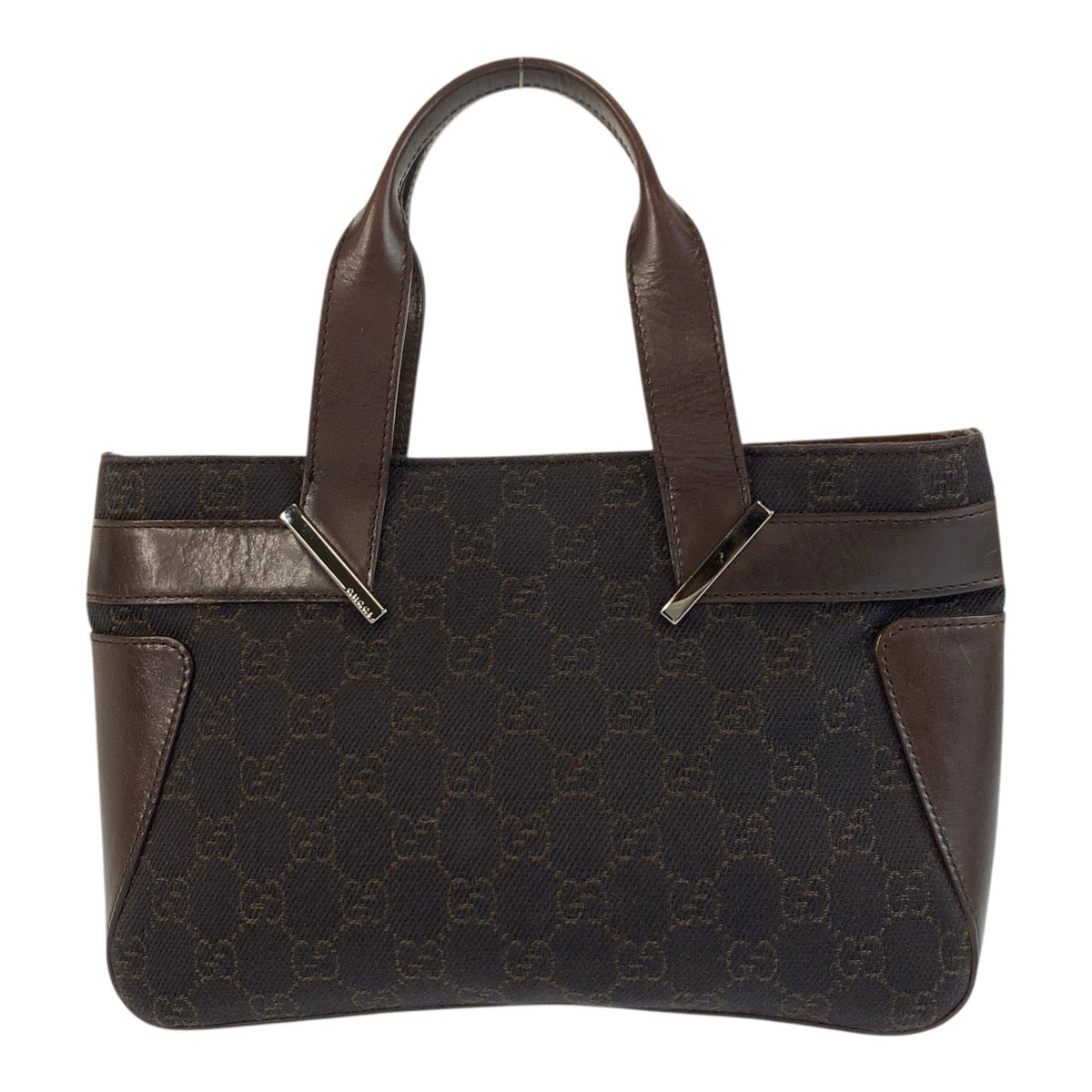 20905
GUCCI グッチ ブラウン シルバー金具 GGキャンバス / レザー 73984 ハンドバッグ ミニトートバッグ レディース AB35