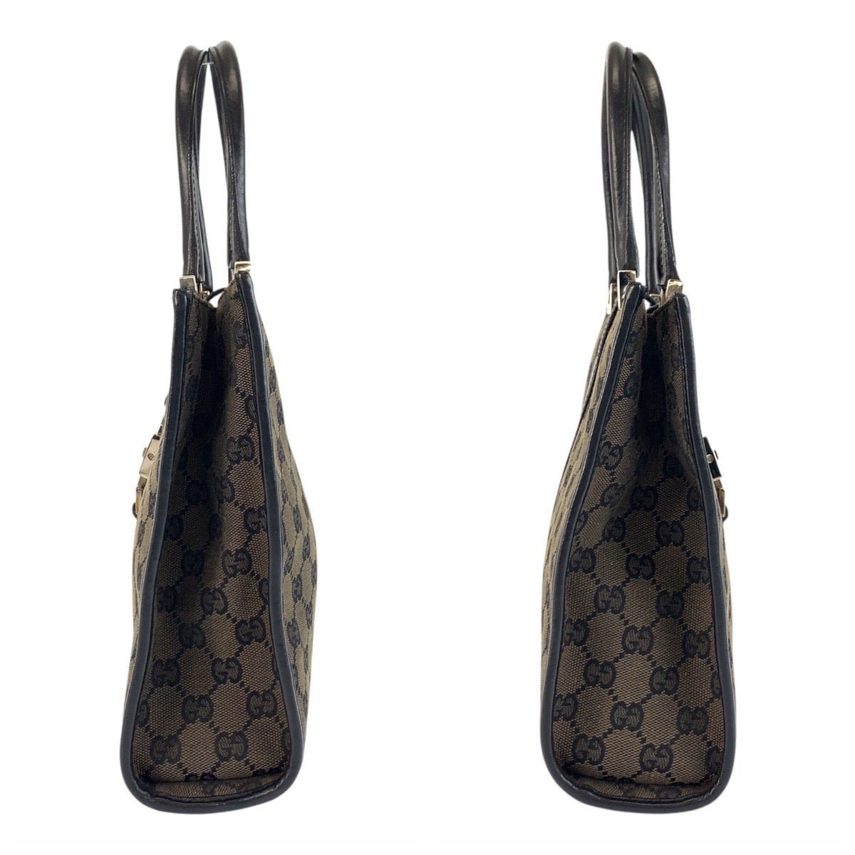 20906
GUCCI グッチ ジャッキー ブラウン ブラック 黒 シルバー金具 GGキャンバス / レザー 002 1065 ハンドバッグ レディース ABP37