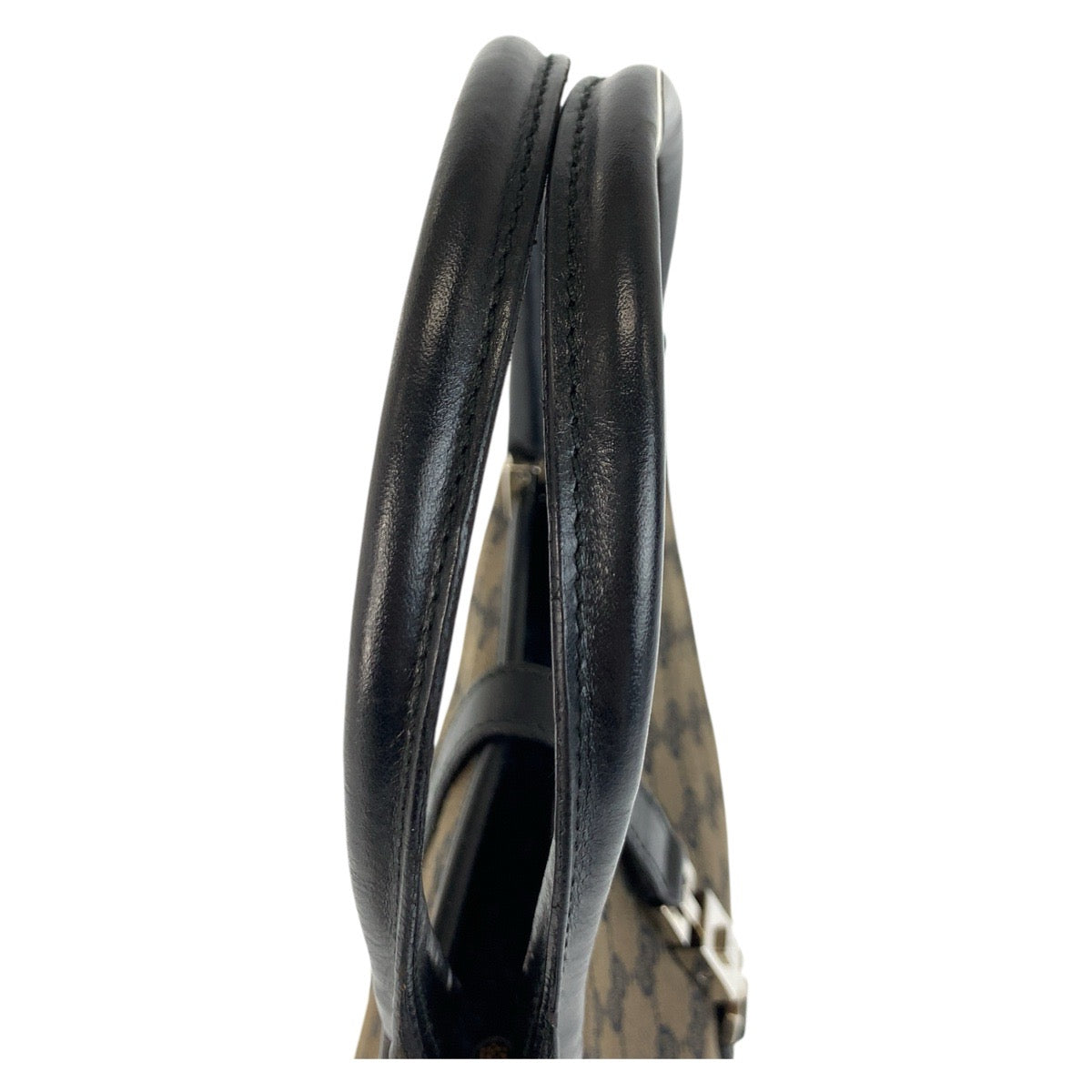 20906
GUCCI グッチ ジャッキー ブラウン ブラック 黒 シルバー金具 GGキャンバス / レザー 002 1065 ハンドバッグ レディース ABP37