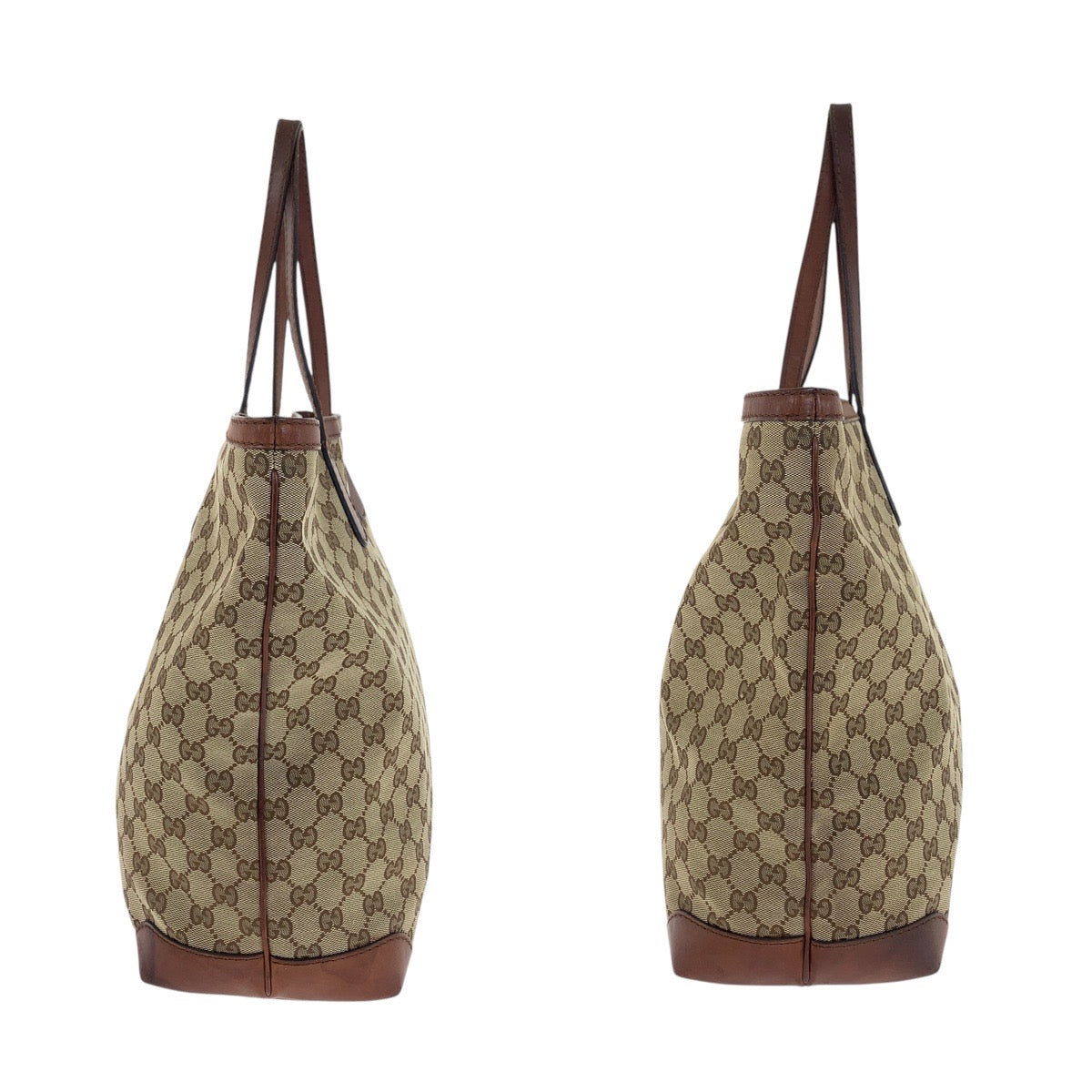 20908
GUCCI グッチ ベージュ ブラウン ゴールド金具 GGキャンバス / レザー 305585 トートバッグ ショルダーバッグ レディース AB35