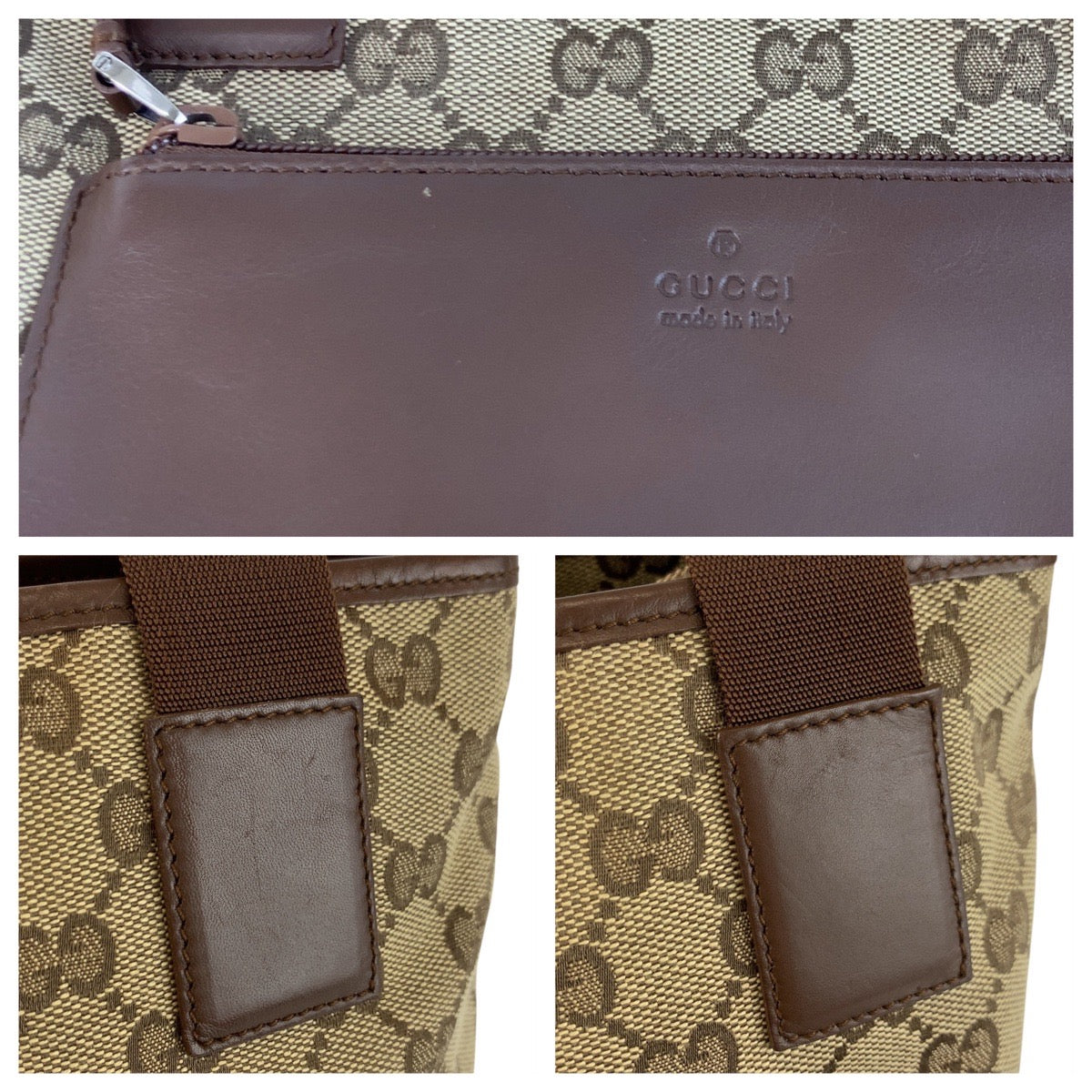 20909
GUCCI グッチ ベージュ ブラウン シルバー金具 GGキャンバス / レザー 019 0402 トートバッグ ショルダーバッグ レディース ABP37
