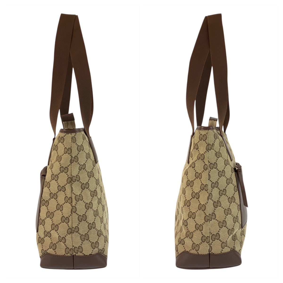 20909
GUCCI グッチ ベージュ ブラウン シルバー金具 GGキャンバス / レザー 019 0402 トートバッグ ショルダーバッグ レディース ABP37