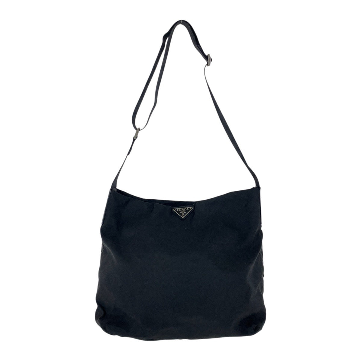 20911
PRADA プラダ テスート 三角ロゴプレート ブラック 黒 シルバー金具 ナイロン / レザー ショルダーバッグ レディース AB30