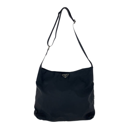 20911
PRADA プラダ テスート 三角ロゴプレート ブラック 黒 シルバー金具 ナイロン / レザー ショルダーバッグ レディース AB30