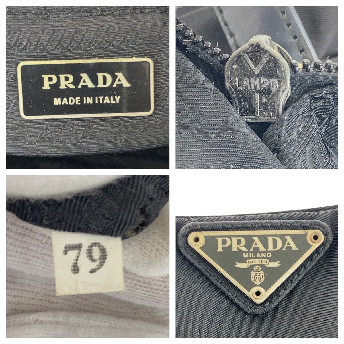20911
PRADA プラダ テスート 三角ロゴプレート ブラック 黒 シルバー金具 ナイロン / レザー ショルダーバッグ レディース AB30
