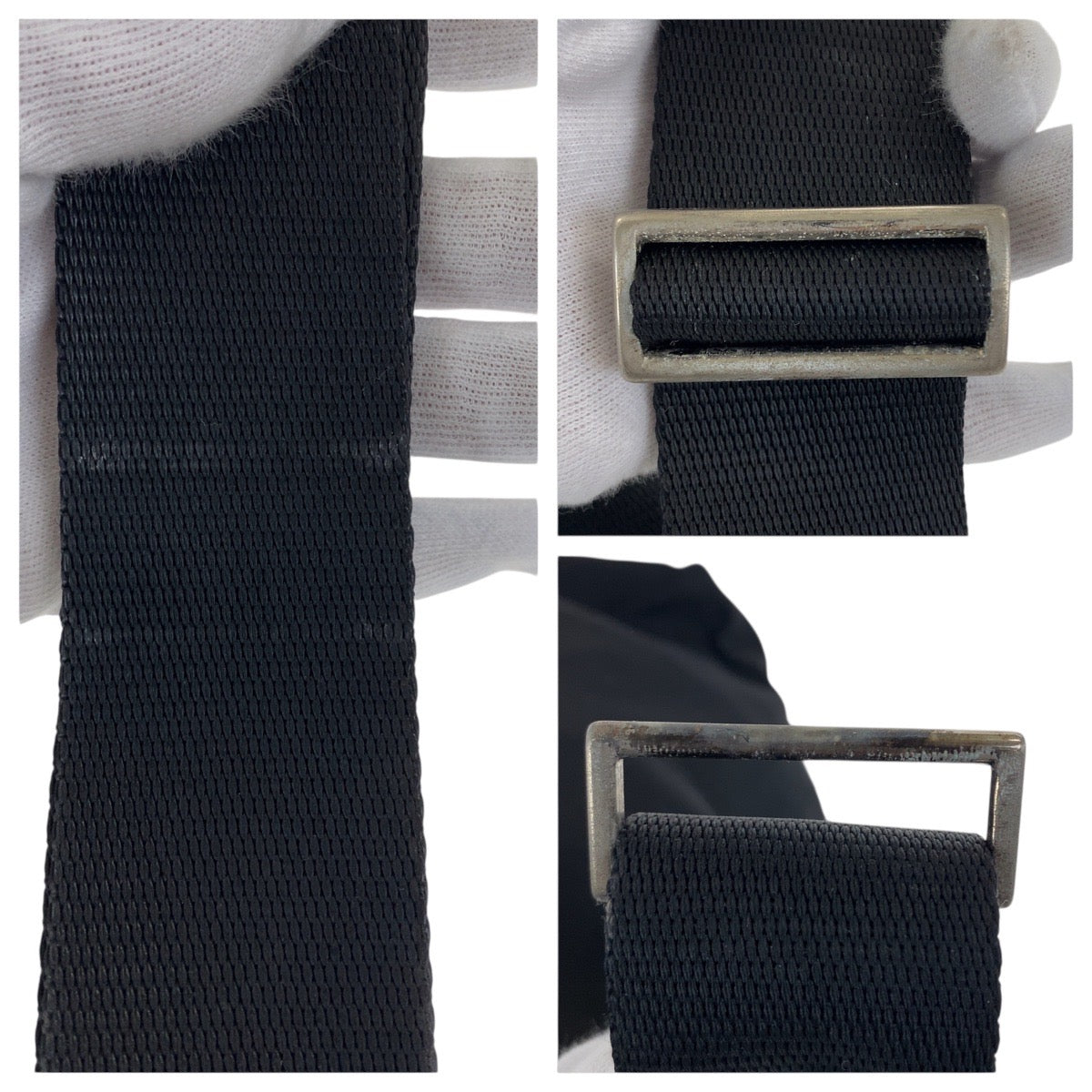 20911
PRADA プラダ テスート 三角ロゴプレート ブラック 黒 シルバー金具 ナイロン / レザー ショルダーバッグ レディース AB30