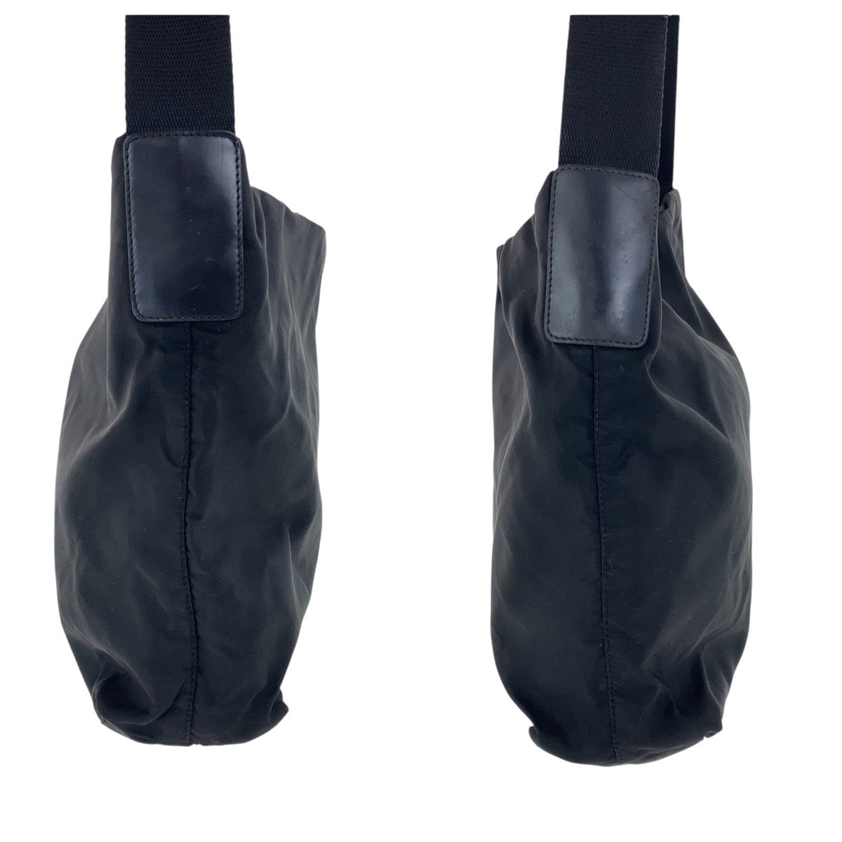 20911
PRADA プラダ テスート 三角ロゴプレート ブラック 黒 シルバー金具 ナイロン / レザー ショルダーバッグ レディース AB30