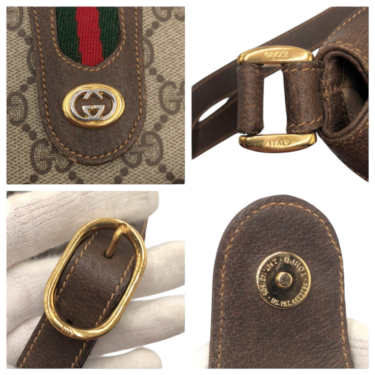 20912
GUCCI グッチ ヴィンテージ シャリーライン オールドグッチ ブラウン PVC 904.02 ショルダーバッグ ポシェット レディース AB42