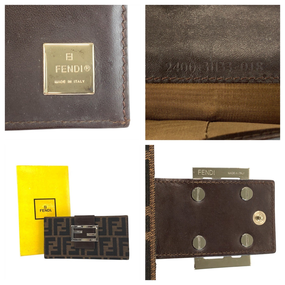 20915
FENDI フェンディ ズッカ ブラウン シルバー金具 キャンバス / レザー 2400 31133 018 長財布 ロングウォレット レディース ABP21