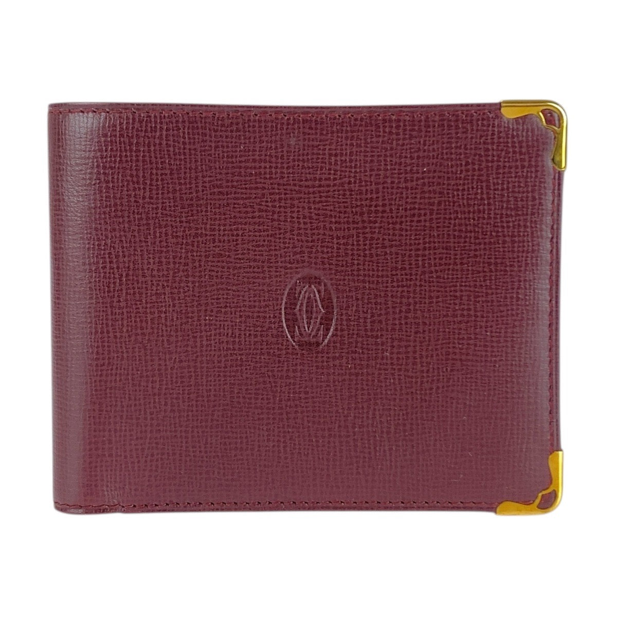 20916
CARTIER カルティエ マストライン ワインレッド ボルドー ゴールド金具 レザー 札入れ 折財布 コンパクトウォレット レディース A21