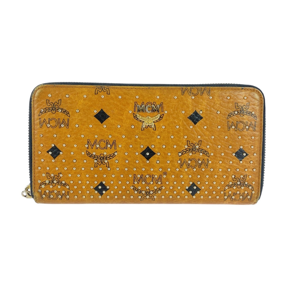 20917
MCM エム シー エム ヴィセトス スタッズ ブラウン キャメル ゴールド金具 レザー 10151306 長財布 ロングウォレット メンズ AB11