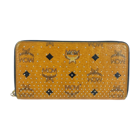 20917
MCM エム シー エム ヴィセトス スタッズ ブラウン キャメル ゴールド金具 レザー 10151306 長財布 ロングウォレット メンズ AB11