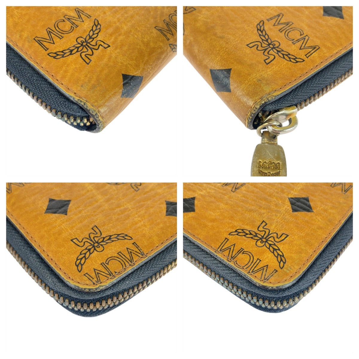 20917
MCM エム シー エム ヴィセトス スタッズ ブラウン キャメル ゴールド金具 レザー 10151306 長財布 ロングウォレット メンズ AB11
