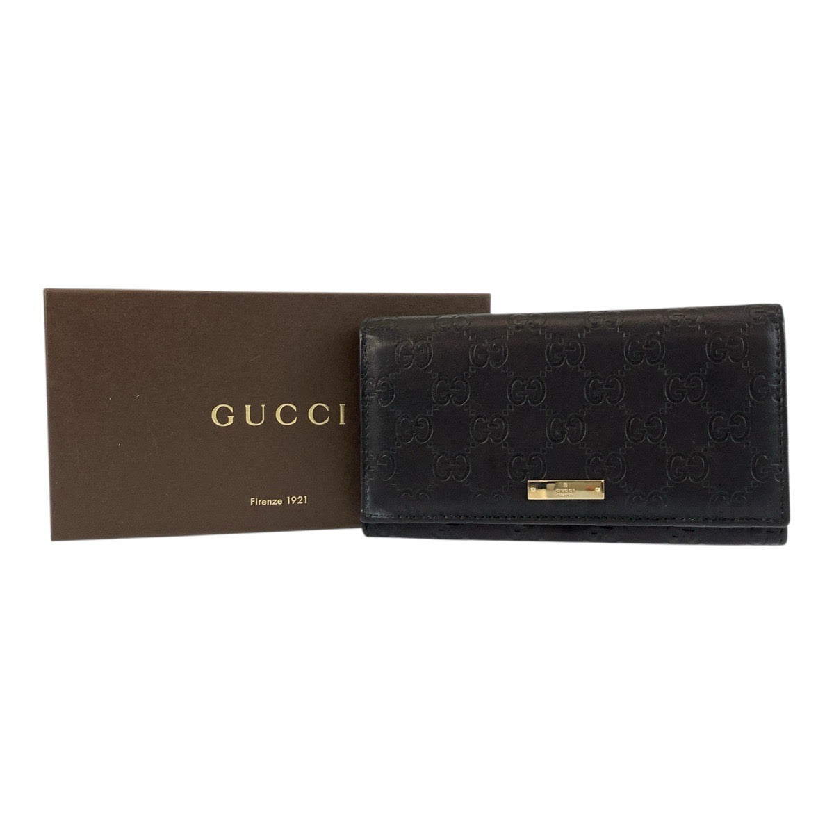 20918
GUCCI グッチ グッチシマ ブラック 黒 ゴールド金具 レザー 244946 長財布 ロングウォレット レディース A28