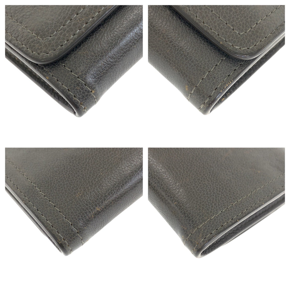 20921
PRADA プラダ グレー ライトブルーシルバー金具 レザー 長財布 ロングウォレット メンズ AB14