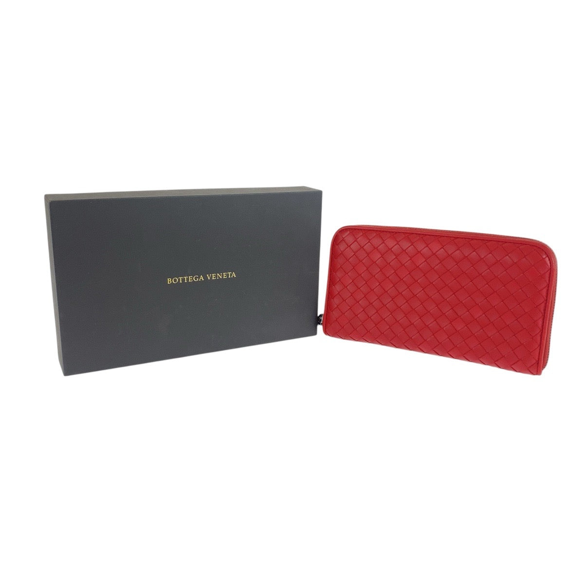 20923
BOTTEGAVENETA ボッテガヴェネタ イントレチャート レッド レザー BO6858141W 長財布 ロングウォレット レディース A30