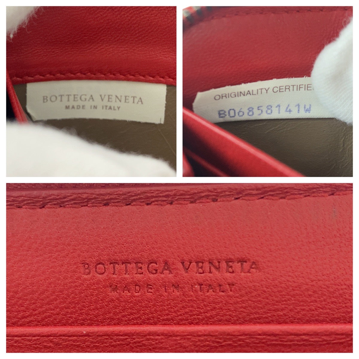 20923
BOTTEGAVENETA ボッテガヴェネタ イントレチャート レッド レザー BO6858141W 長財布 ロングウォレット レディース A30