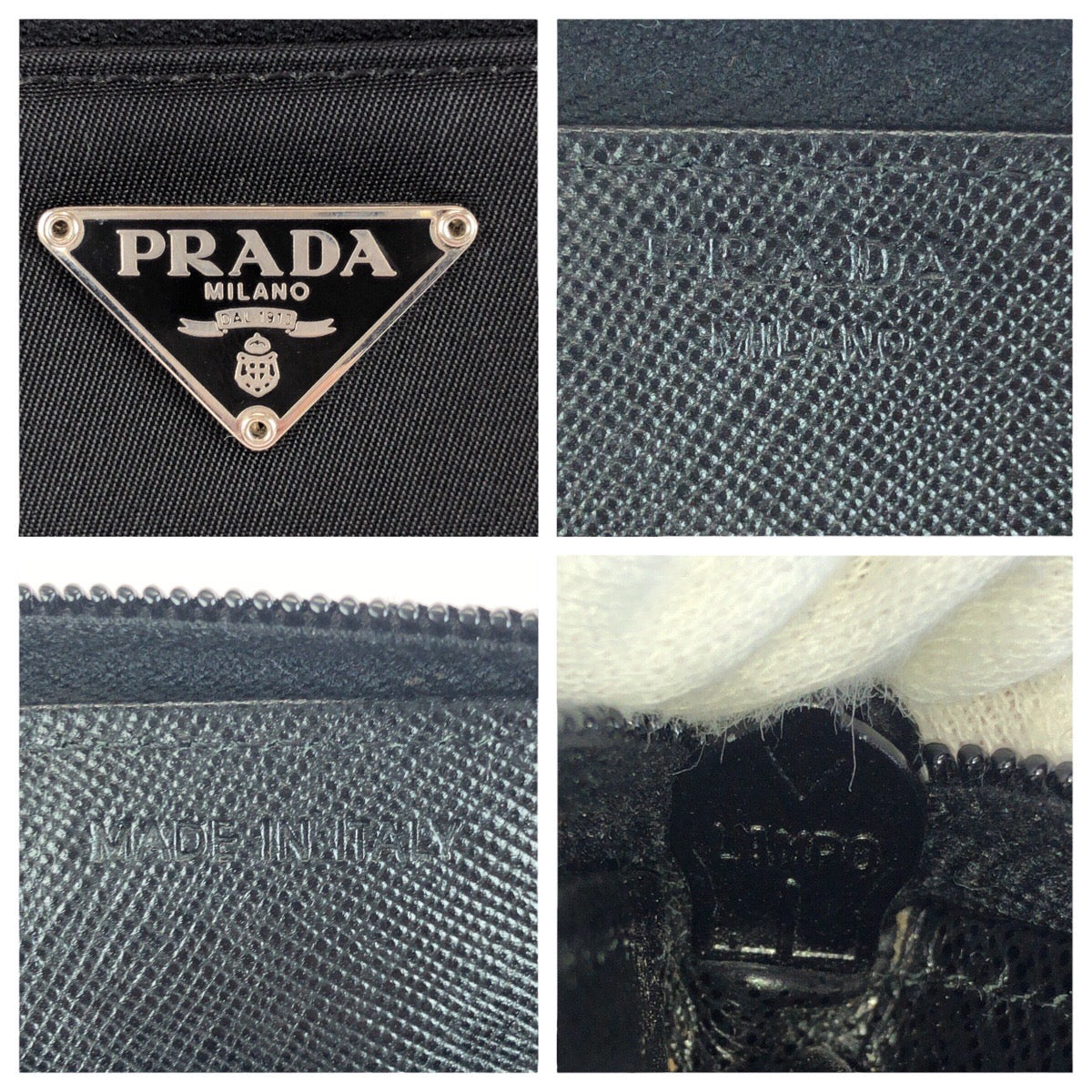 20925
PRADA プラダ テスート サフィアーノ 三角ロゴプレート ブラック 黒 シルバー金具 ナイロン / レザー 長財布 ラウンドファスナー レディース A28