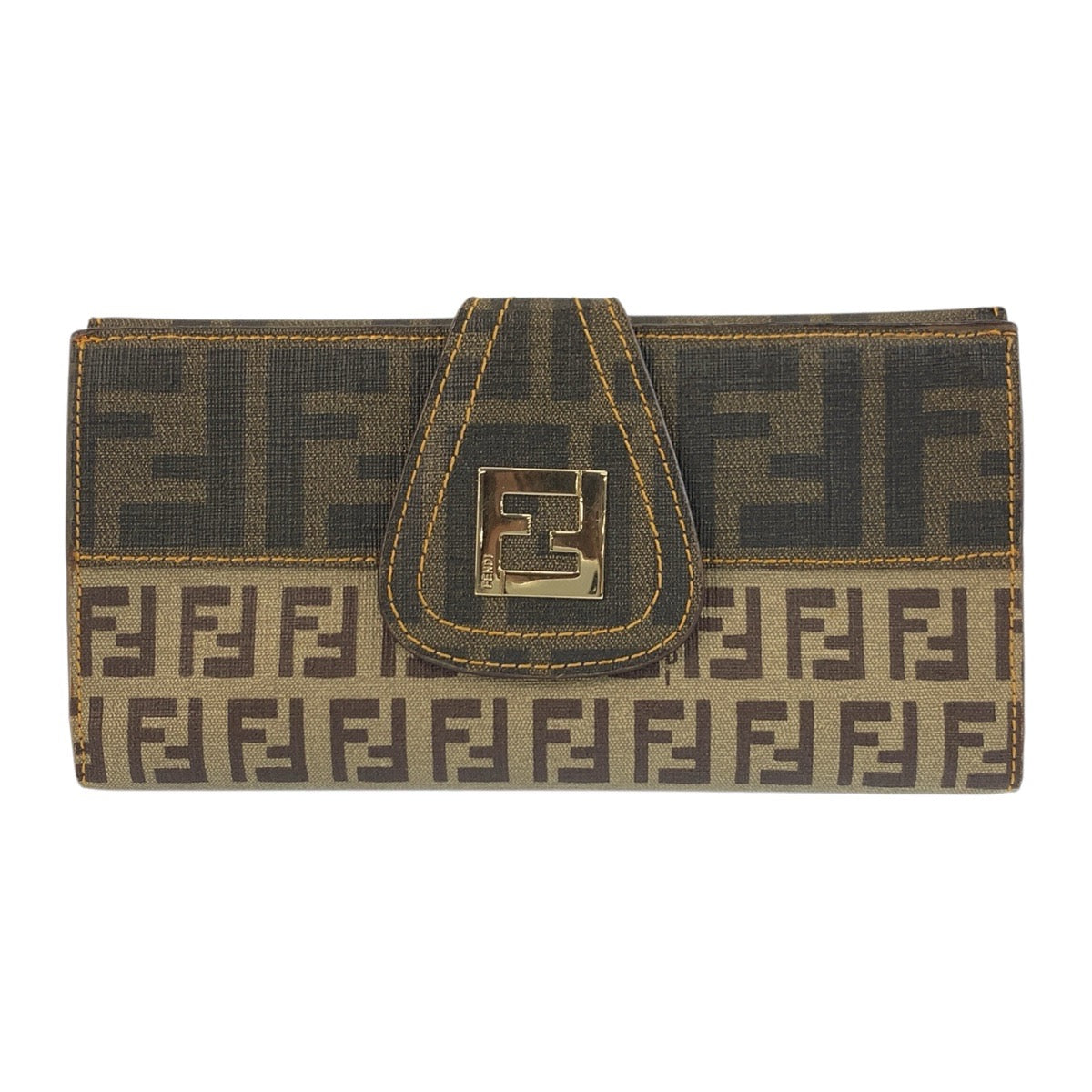 20926
FENDI フェンディ ズッカ ズッキーノ ブラウン ゴールド金具 PVC 8M0032 長財布 ロングウォレット レディース A28