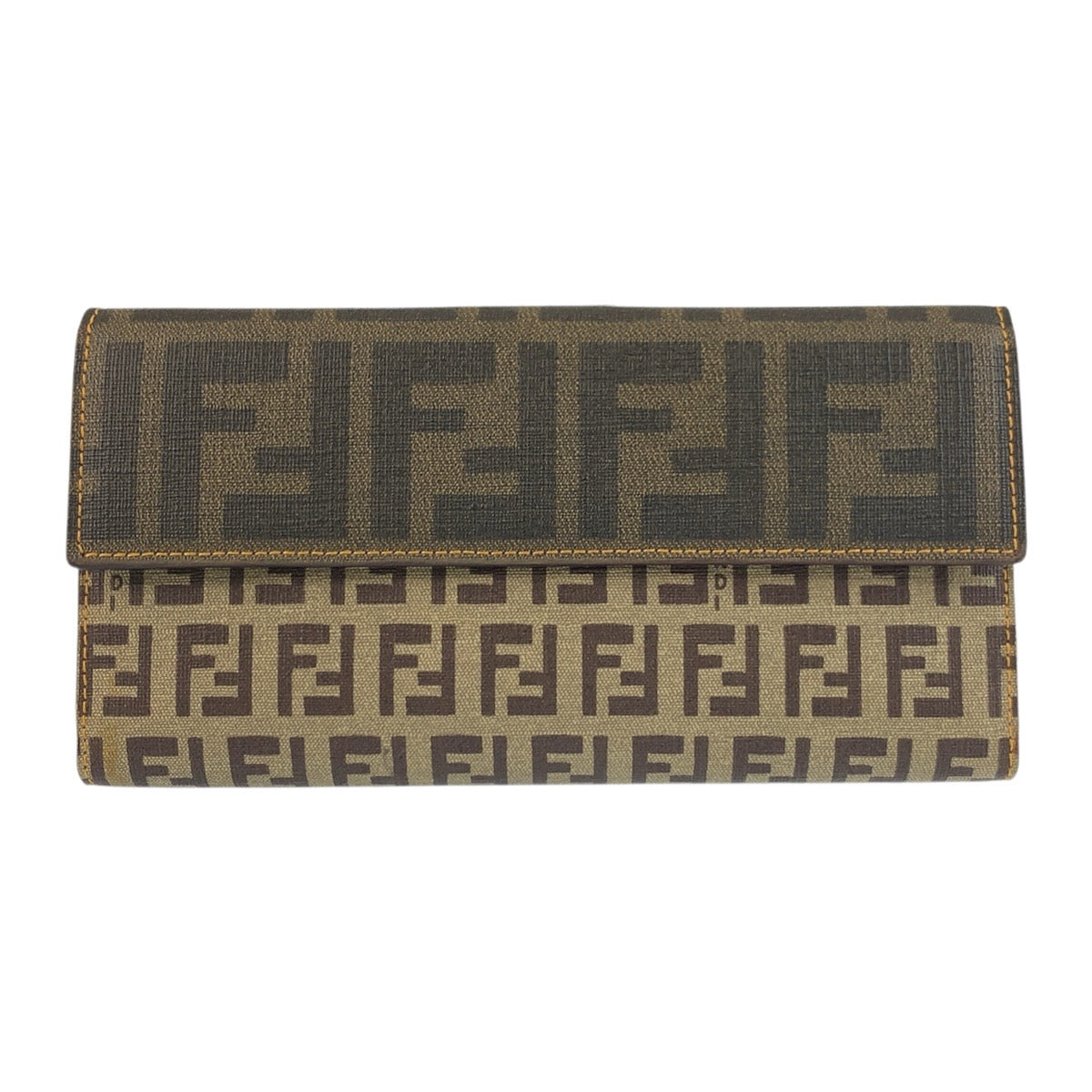 20926
FENDI フェンディ ズッカ ズッキーノ ブラウン ゴールド金具 PVC 8M0032 長財布 ロングウォレット レディース A28